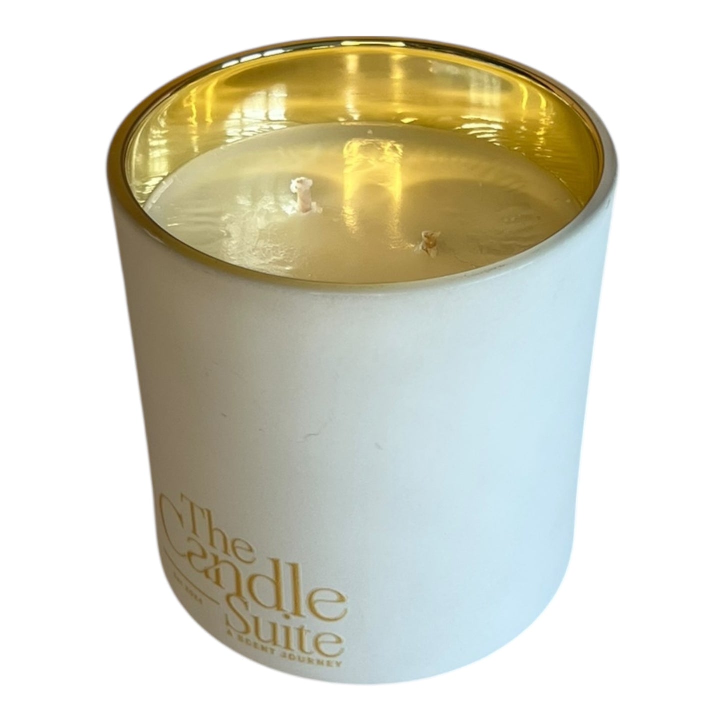Luxury Scented Candles in Matte White Exterior with Stunning Electroplated Interior Jars