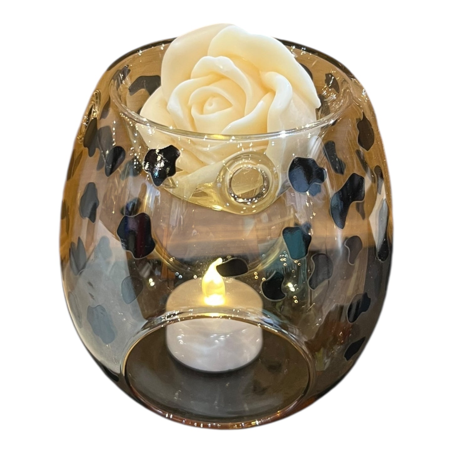 Leopard Print Glass Wax Melt Burner and Wax Melts