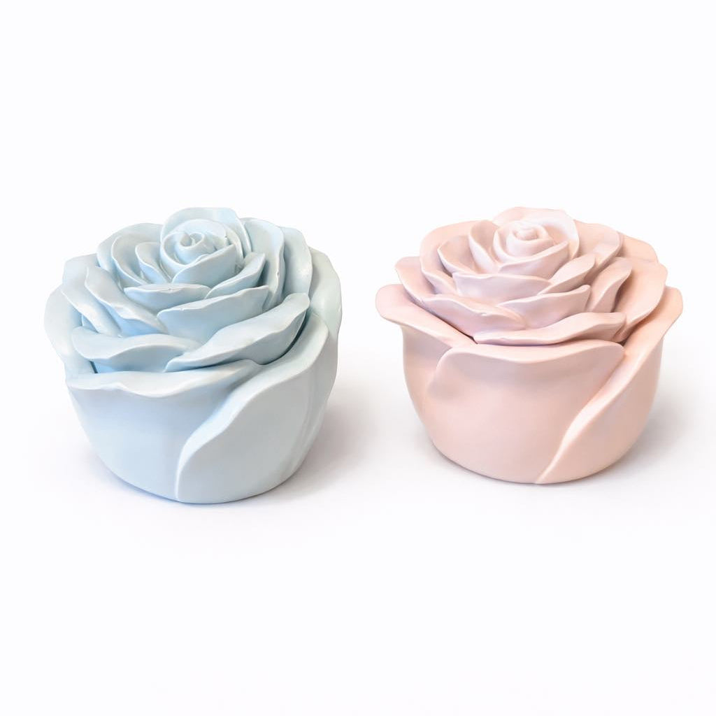 Handmade Rose Bloom Candle Jar Gift, Artisan Soy Wax and Wood Wick