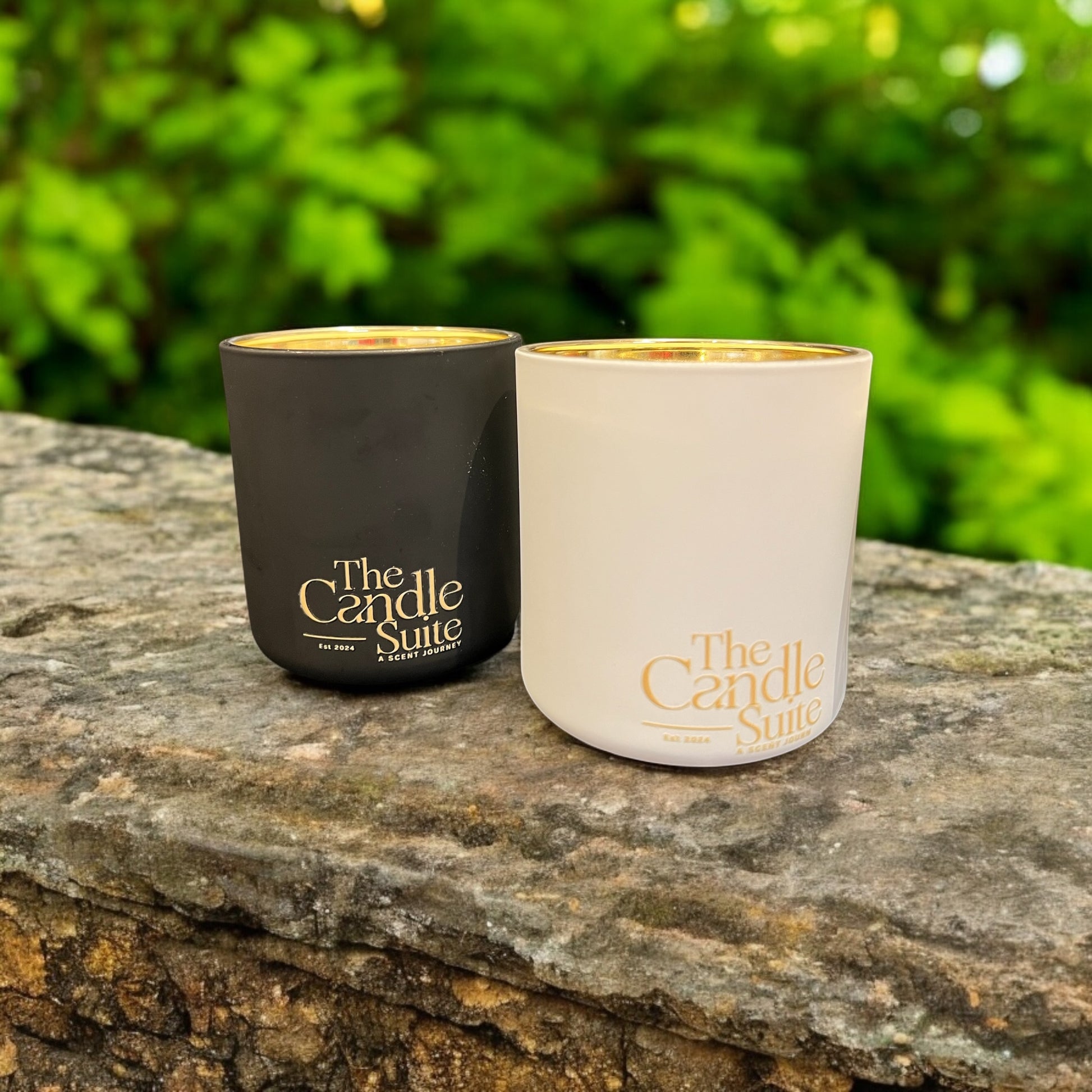 Sophisticated luxury scented candle in a modern black or white matte jar