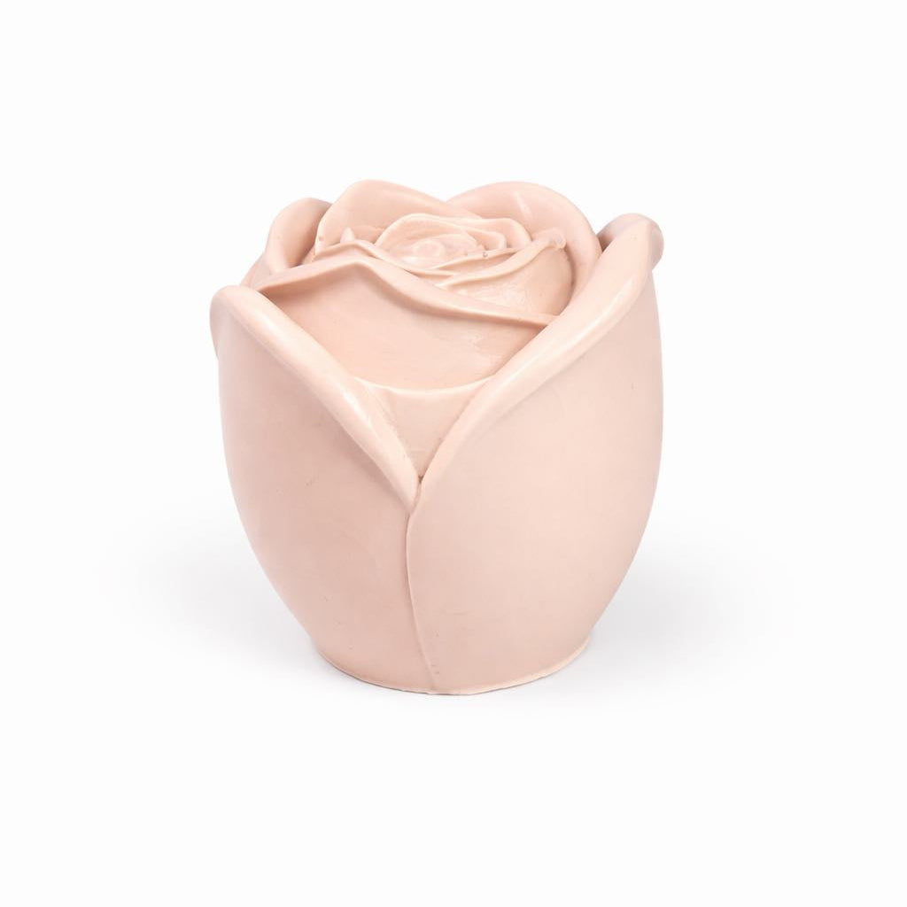 pink roseud handmade candle jar