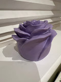 Handmade Rose Bloom Candle Jar Gift, Artisan Soy Wax and Wood Wick