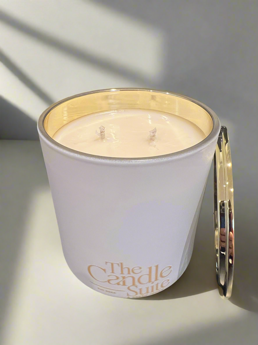 Chic matte white candle jar for modern home décor  for a luxury scented candles