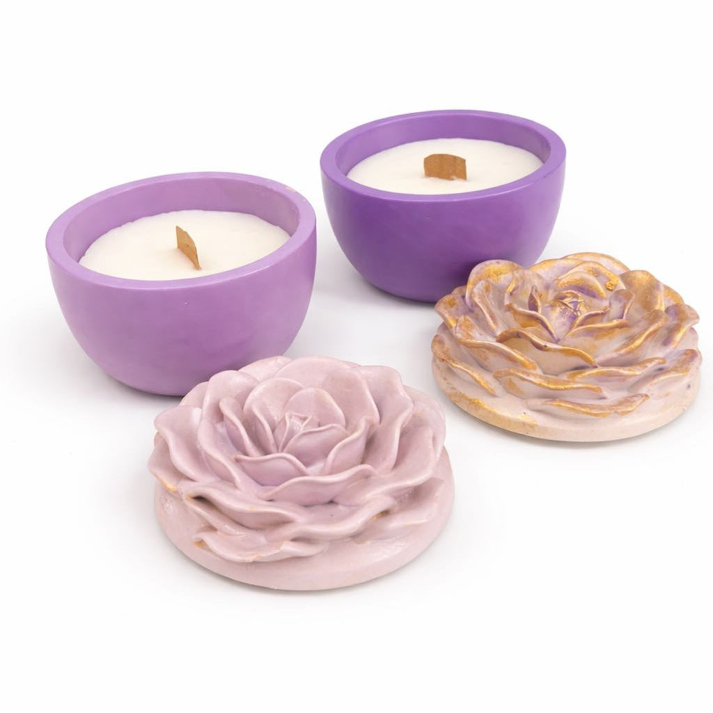 Handmade Rose Candle Jar with Soy Candle - Handcrafted by Sarmi