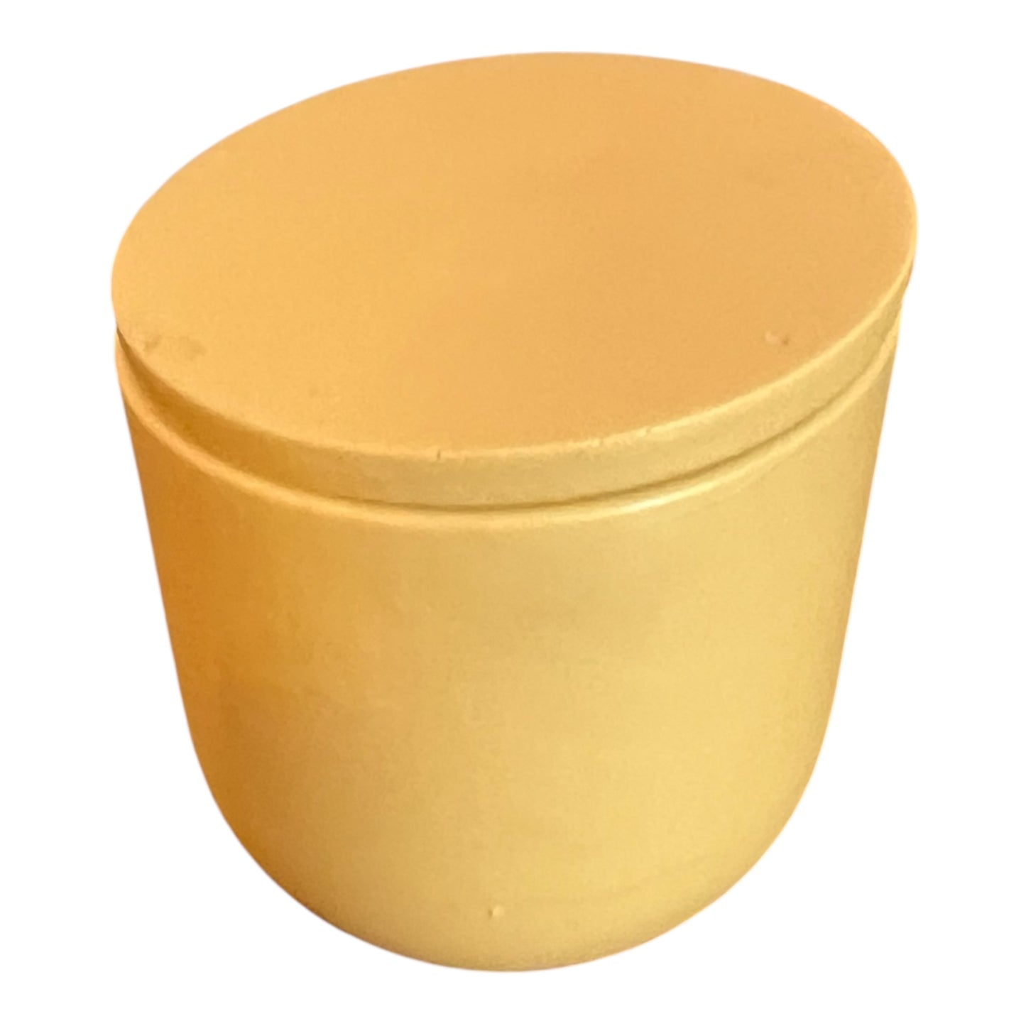 handmade candle jar in mustard colour