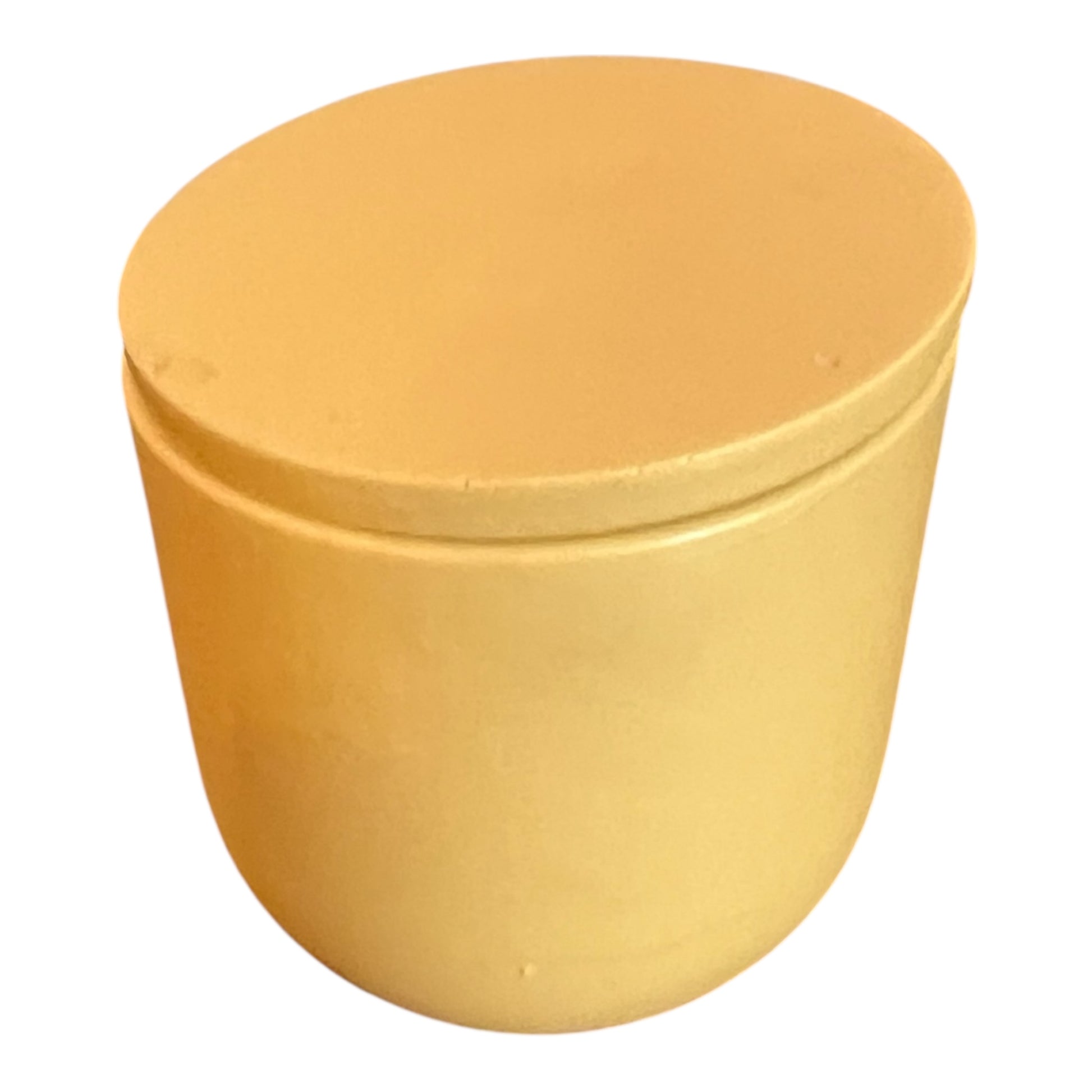 handmade candle jar in mustard colour
